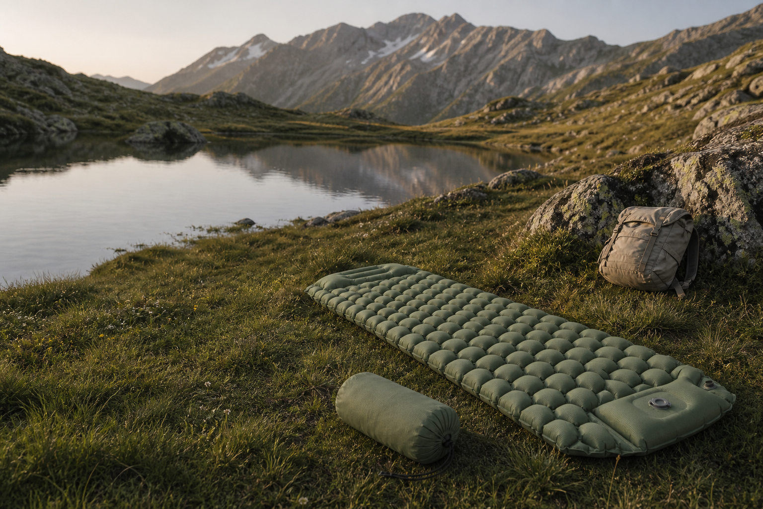 Azenvoria Trekkingmatte an einem österreichischen Bergsee